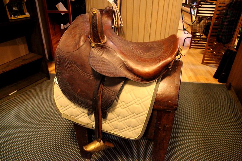 A vintage saddle.